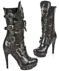New Rock Boots New Rock Ladies Cross Boots M-PUNK061-S1 Gothic Boots 21 New Rock Boots New Rock Ladies Cross Boots M-PUNK061-S1 Gothic Boots
