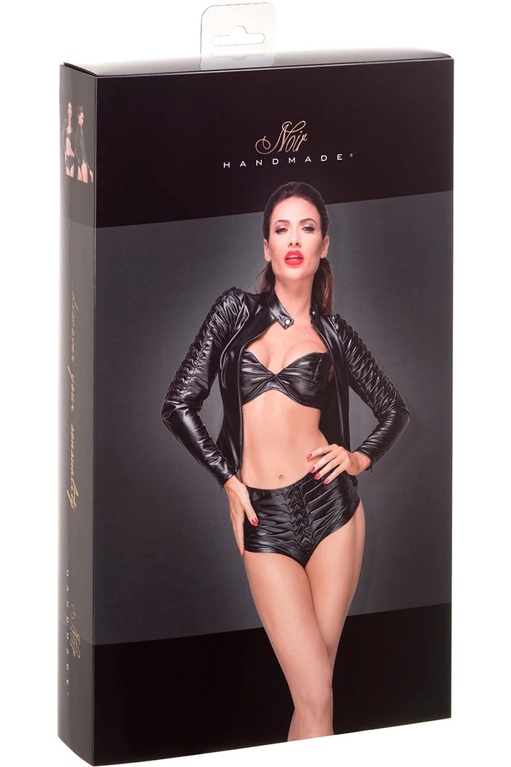 Noir Handmade Powerwetlook Jacket Ladies Fetish Clothing 6 Noir Handmade Powerwetlook Jacket Ladies Fetish Clothing