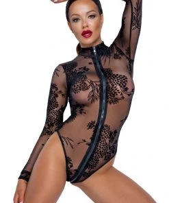 Noir Handmade Powernet Body Ladies Fetish Clothing