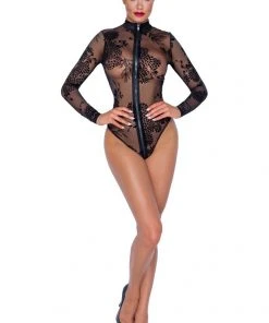 Noir Handmade Powernet Body Ladies Fetish Clothing