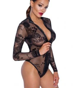 Noir Handmade Powernet Body Ladies Fetish Clothing