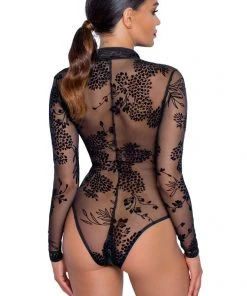 Noir Handmade Powernet Body Ladies Fetish Clothing