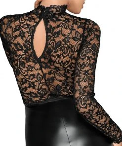 Ladies Fetish Clothing Noir Handmade Powerwetlook Dress