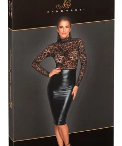 Ladies Fetish Clothing Noir Handmade Powerwetlook Dress