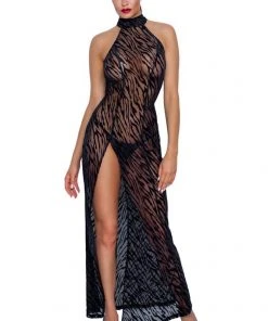 Noir Handmade Powernet Tiger Style Dress