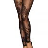 Noir Handmade Tulle Powerwetlook Flock Stockings