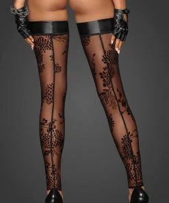 Noir Handmade Tulle Powerwetlook Flock Stockings