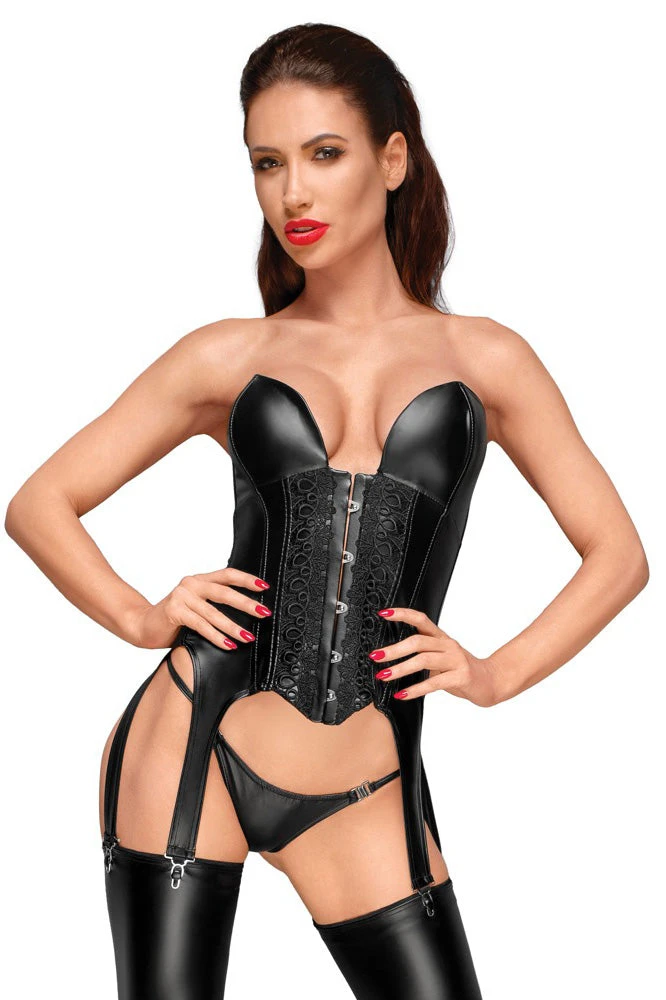 Ladies Fetish Clothing Noir Handmade Corsage With Suspender Straps 3 Ladies Fetish Clothing Noir Handmade Corsage With Suspender Straps