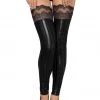 Noir Handmade Lace Wetlook Stockings Wetlook Clothing