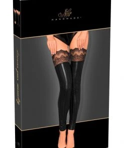 Noir Handmade Lace Wetlook Stockings Wetlook Clothing 10 Noir Handmade Lace Wetlook Stockings Wetlook Clothing