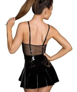 Noir Handmade Vinyl Mini Dress Ladies Fetish Clothing