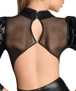 Noir Handmade Net Wetlook Dress Ladies Fetish Clothing