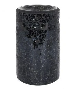 Something Different Black Crackle Pillar Oil Burner