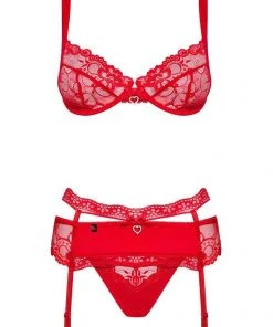 Obsessive Heartina Red Bra Set