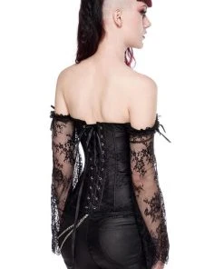 Ocultica Gothic Corset With Lace Sleeves