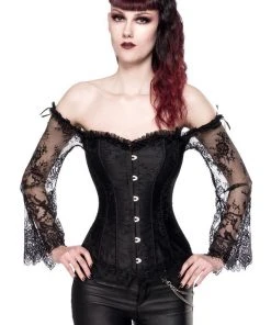 Ocultica Gothic Corset With Lace Sleeves