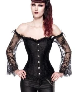 Ocultica Gothic Corset With Lace Sleeves