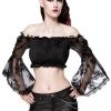 Ladies Gothic Clothing Ocultica Long Sleeve Lace Top