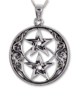 All Jewellery Seventh Sense Chalice Well And Double Pentagram Pendant Silver