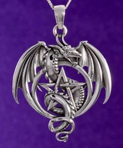 Gothic Jewellery Seventh Sense Dragon With Pentagram Pendant Silver 8 Gothic Jewellery Seventh Sense Dragon With Pentagram Pendant Silver