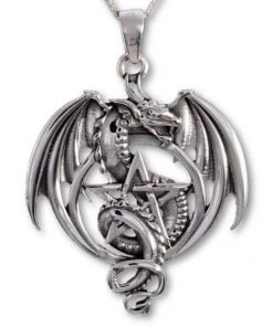Gothic Jewellery Seventh Sense Dragon With Pentagram Pendant Silver 9 Gothic Jewellery Seventh Sense Dragon With Pentagram Pendant Silver