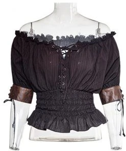 Punk Rave Steampunk Slash Neck Top
