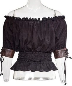 Punk Rave Steampunk Slash Neck Top