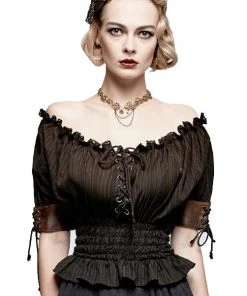 Punk Rave Steampunk Slash Neck Top