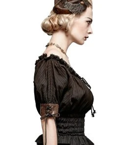 Punk Rave Steampunk Slash Neck Top