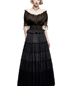 Punk Rave Steampunk Slash Neck Top