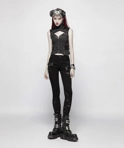 Ladies Gothic Clothing Punk Rave She Trooper Waistcoat