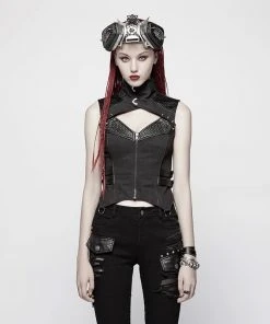Ladies Gothic Clothing Punk Rave She Trooper Waistcoat