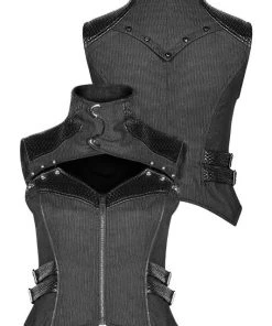 Ladies Gothic Clothing Punk Rave She Trooper Waistcoat