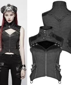 Ladies Gothic Clothing Punk Rave She Trooper Waistcoat