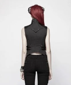 Ladies Gothic Clothing Punk Rave She Trooper Waistcoat