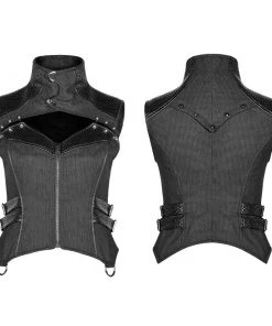 Ladies Gothic Clothing Punk Rave She Trooper Waistcoat