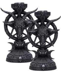 Nemesis Now All Homeware Pair Of Light Of Baphomet Candle Holders