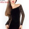 Passion Lingerie Body, Bodysuits, Teddies Passion BS025 Mesh Dress Black