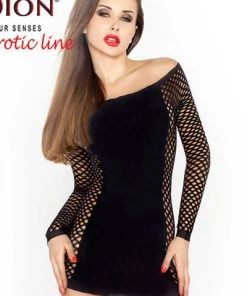 Passion Lingerie Body, Bodysuits, Teddies Passion BS025 Mesh Dress Black