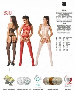 Passion Lingerie Passion BS049 Bodystocking Red Bodystockings