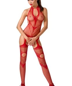 Passion Lingerie Passion BS053 Bodystocking Red Bodystockings