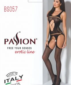 Passion Lingerie Passion BS057 Bodystocking Red Bodystockings