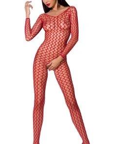 Passion Lingerie Bodystockings Passion Bodystocking BS068 Red