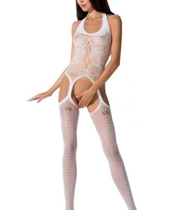 Passion Lingerie Passion Bodystocking BS059 White Bodystockings