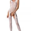 Passion Lingerie Bodystockings Passion Bodystocking BS061 White