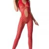 Passion Lingerie Bodystockings Passion Bodystocking BS065 Red
