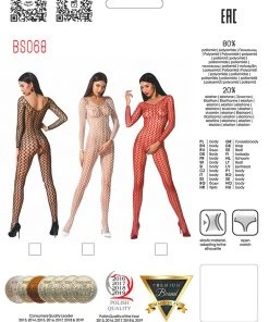 Passion Lingerie Bodystockings Passion Bodystocking BS068 Red
