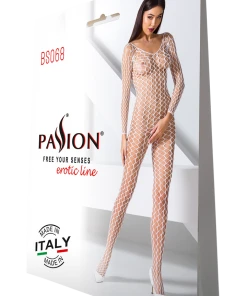 Passion Lingerie Passion Bodystocking BS068 White Bodystockings