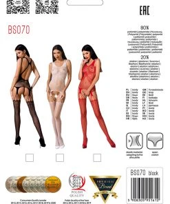 Passion Lingerie Passion Bodystocking BS070 Red Bodystockings