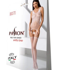 Passion Lingerie Passion Bodystocking BS070 White Bodystockings